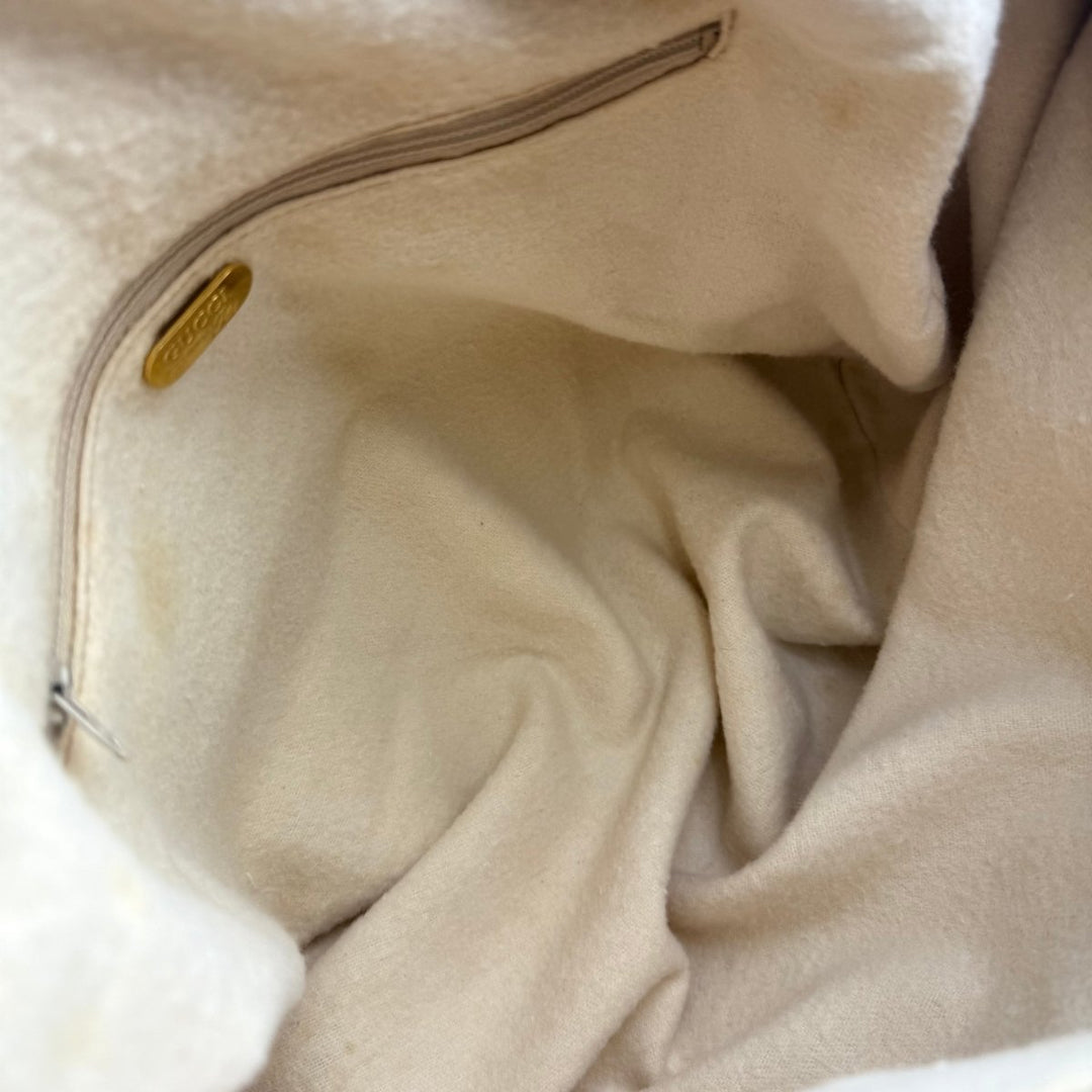 Gucci Beige Plus GG Monogram Weekender Duffle Boston Canvas Bag - Lux Central