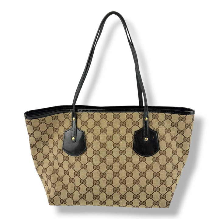 Gucci Beige/Black Charm Tote Bag - Lux Central