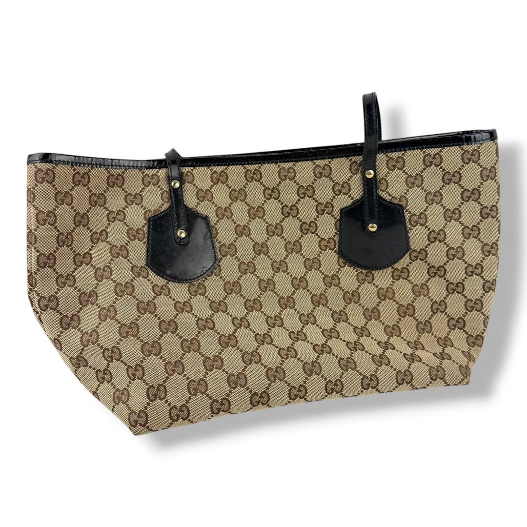 Gucci Beige/Black Charm Tote Bag - Lux Central