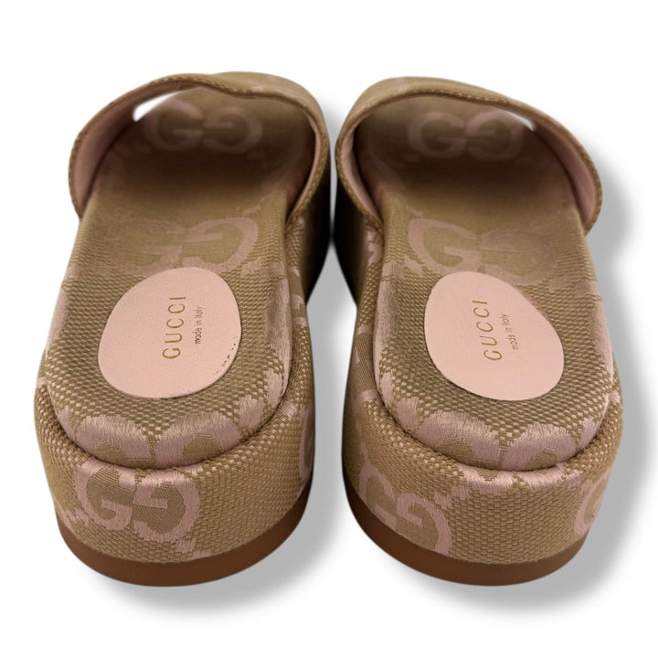 Gucci Beige/Pink GG Platform Sandals UK 4.5 / EU 37.5 - Lux Central