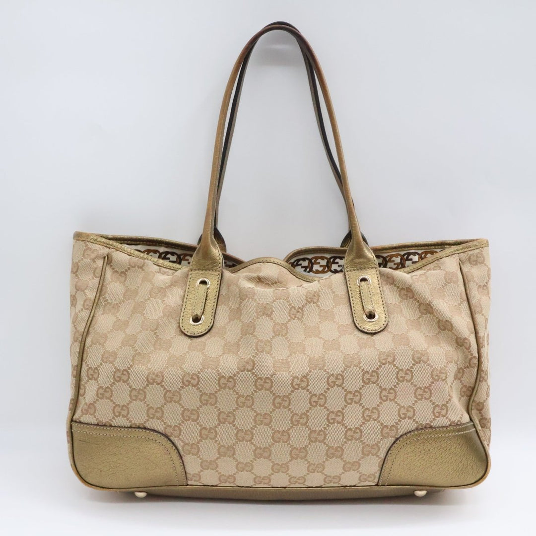 Gucci Beige/White Princy Tote Bag - Lux Central