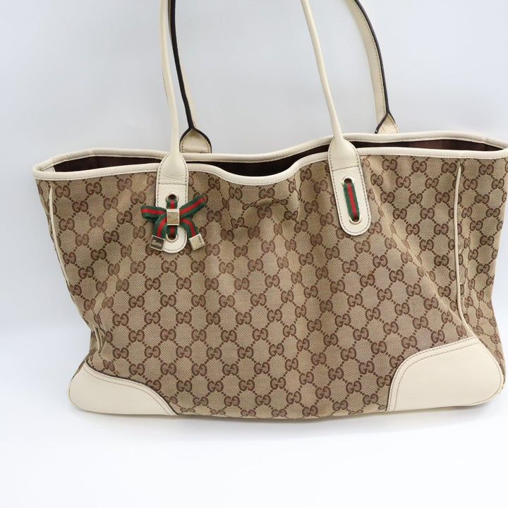Gucci Beige/White Princy Tote Bag - Lux Central