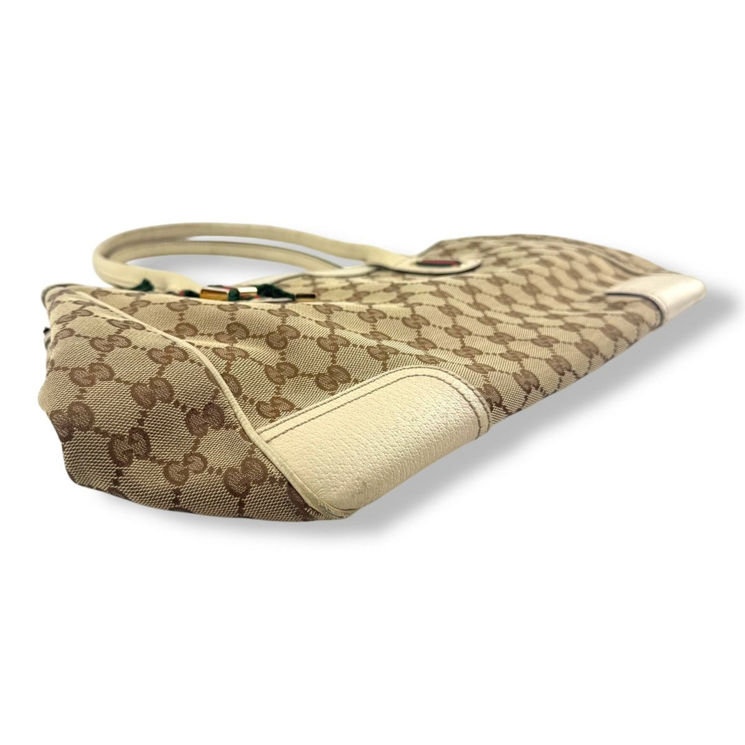 Gucci Beige/White Princy Tote Bag - Lux Central