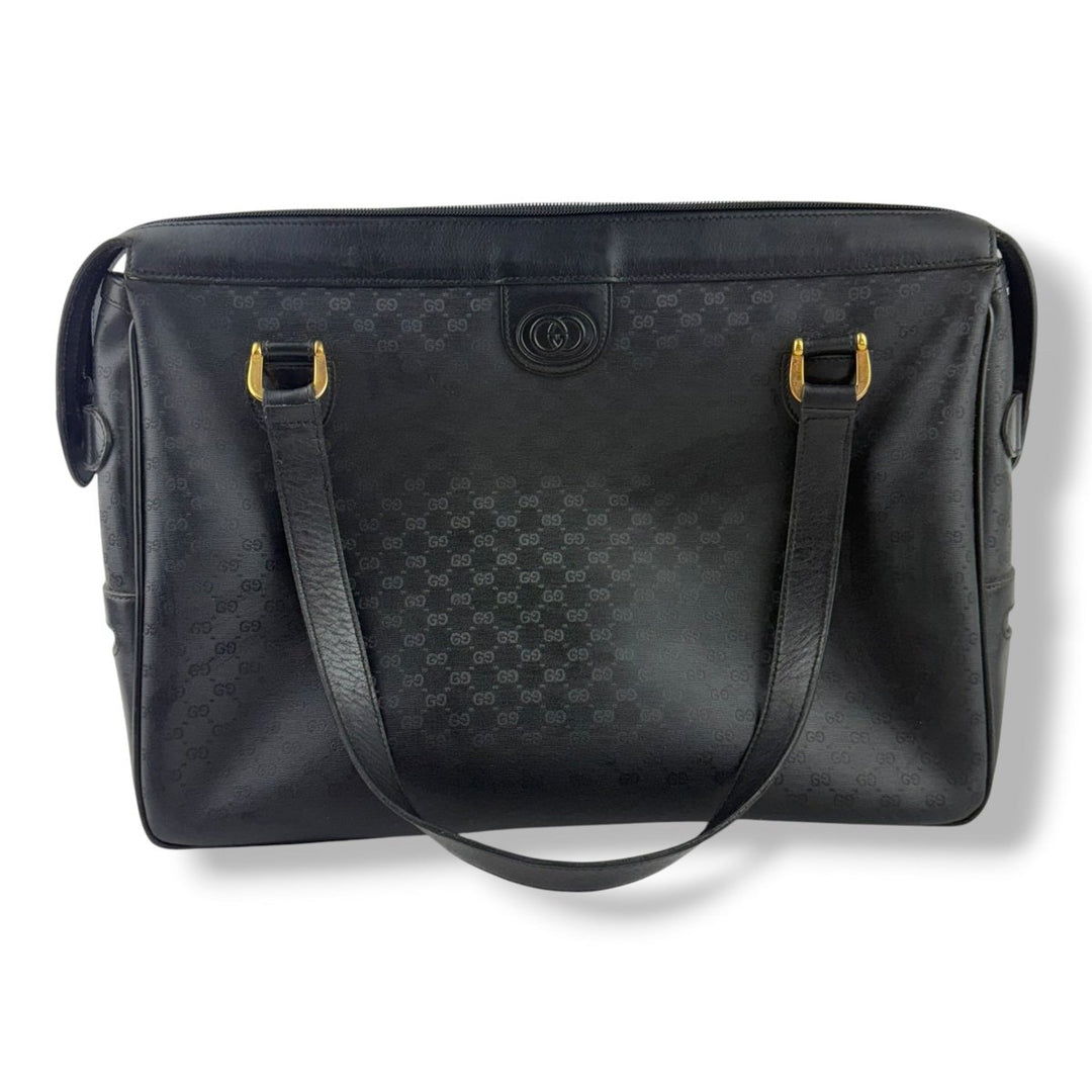 Gucci Black GG Monogram Boston Canvas Bag - Lux Central