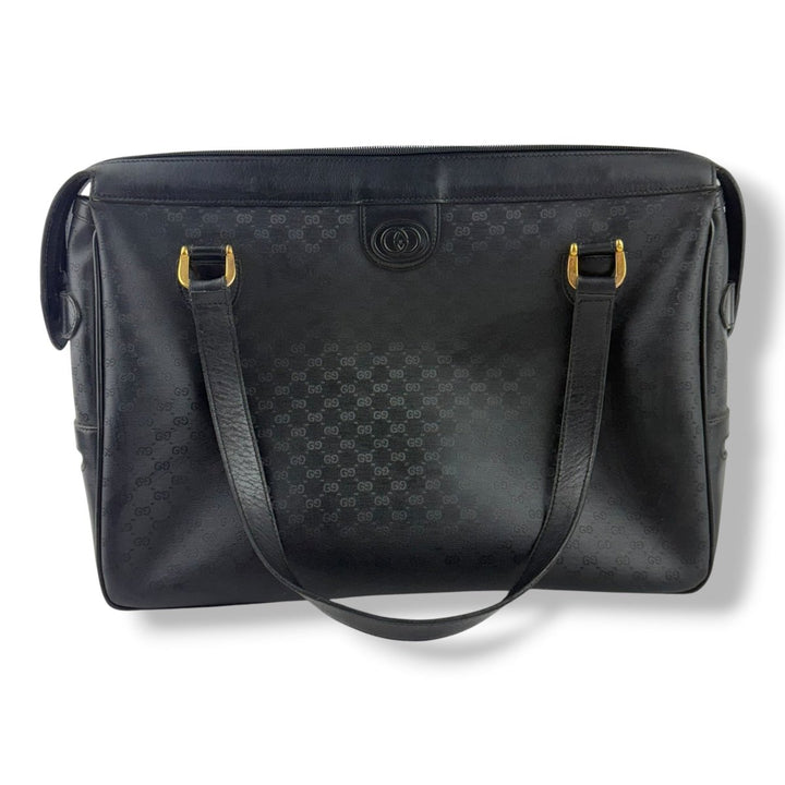 Gucci Black GG Monogram Boston Canvas Bag - Lux Central