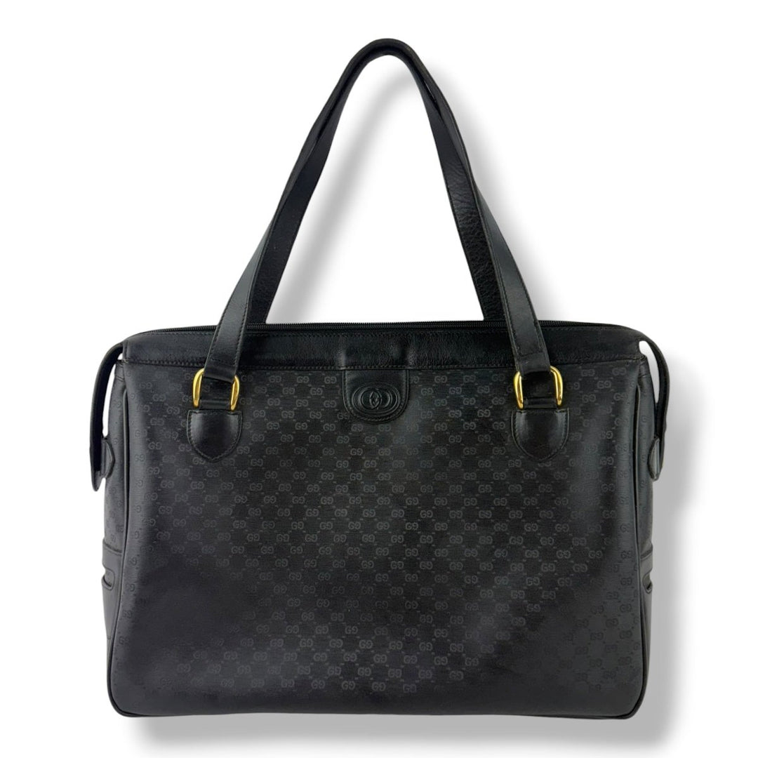 Gucci Black GG Monogram Boston Canvas Bag - Lux Central
