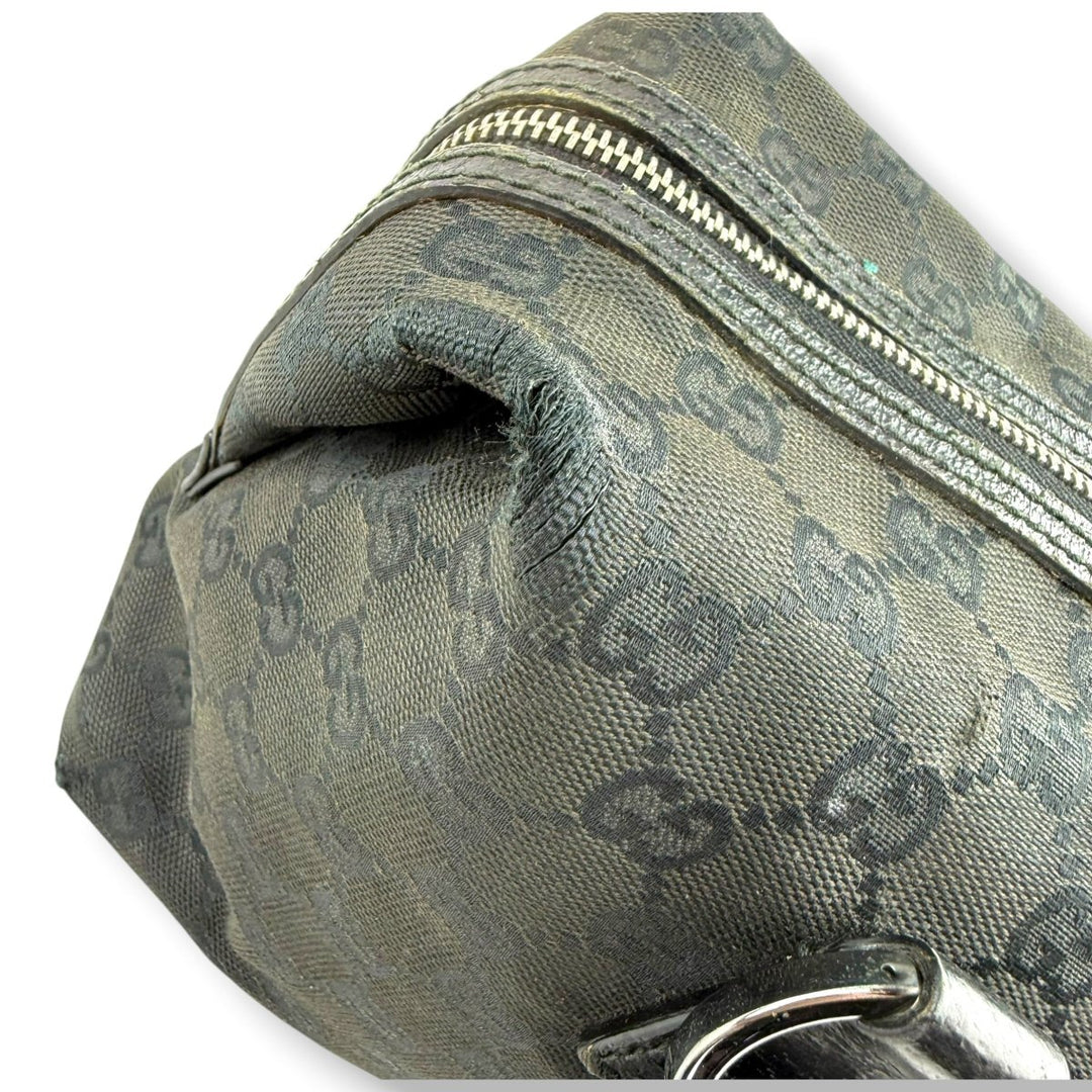 Gucci Black GG Monogram Boston Canvas Bag - Lux Central