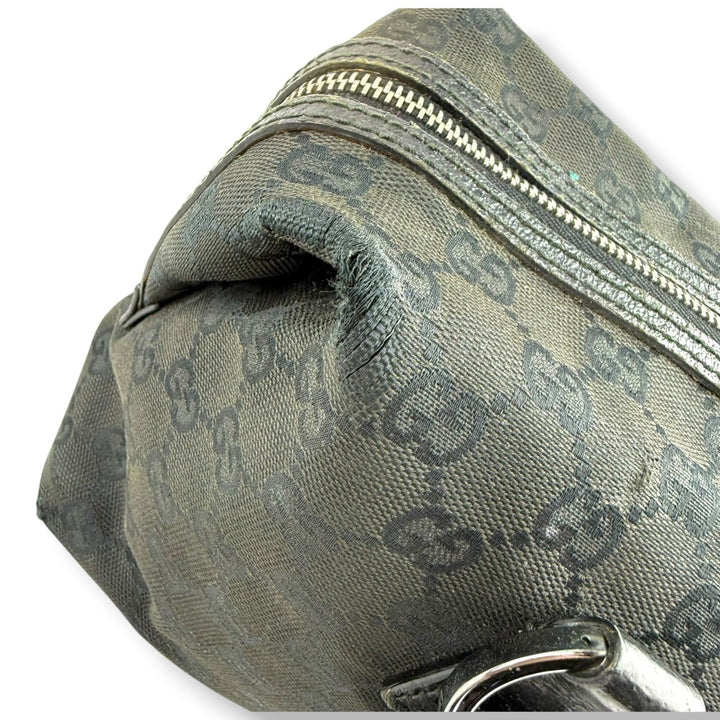 Gucci Black GG Monogram Boston Canvas Bag - Lux Central
