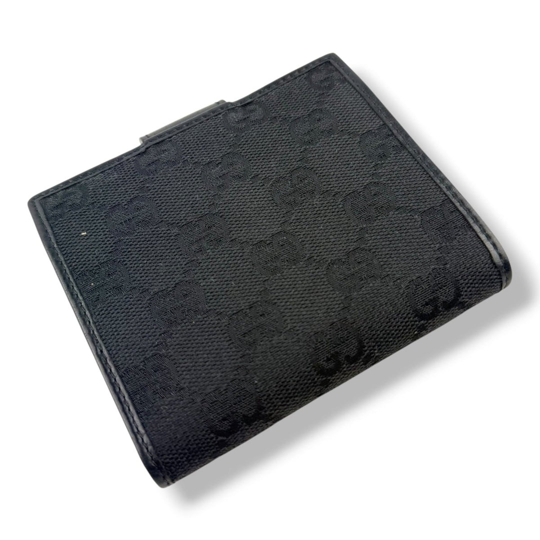 Gucci Black GG Monogram Clip Wallet - Lux Central