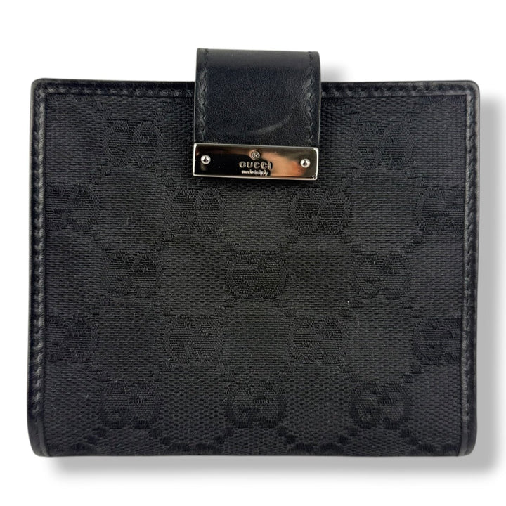 Gucci Black GG Monogram Clip Wallet - Lux Central
