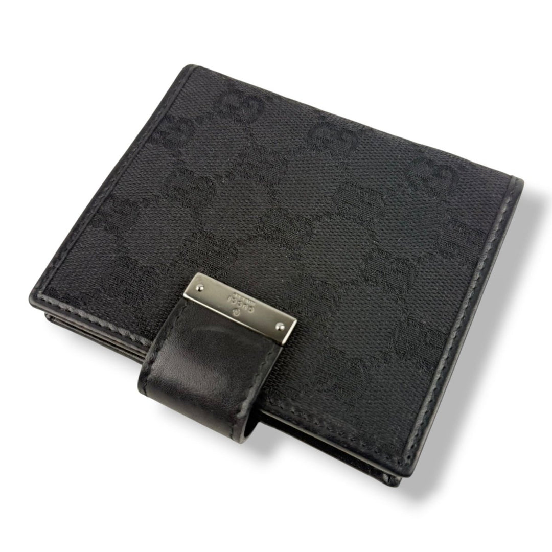 Gucci Black GG Monogram Clip Wallet - Lux Central