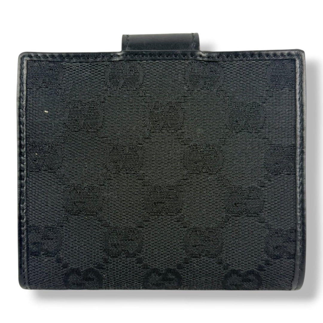 Gucci Black GG Monogram Clip Wallet - Lux Central