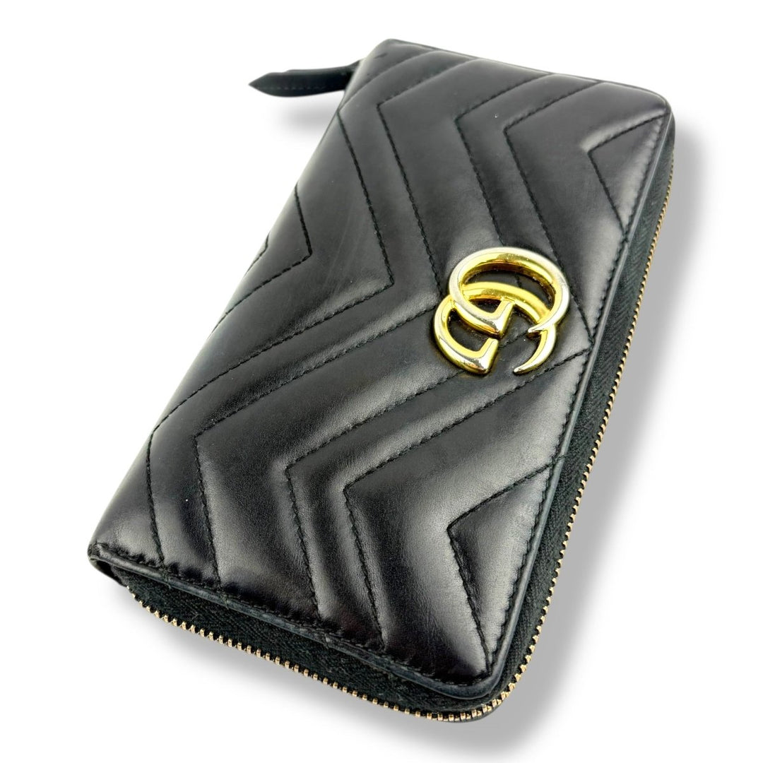 Gucci Black Marmont Zippy Purse - Lux Central