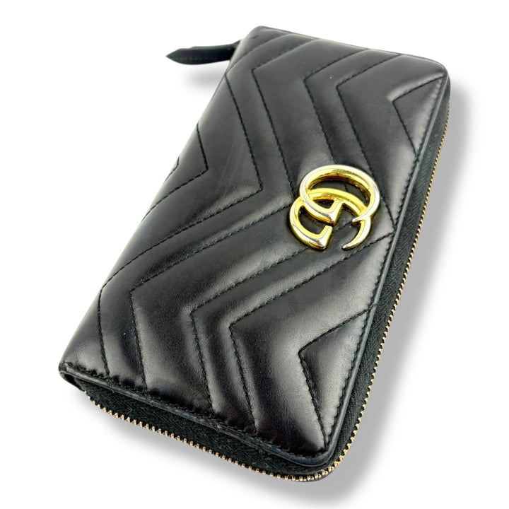 Gucci Black Marmont Zippy Purse - Lux Central