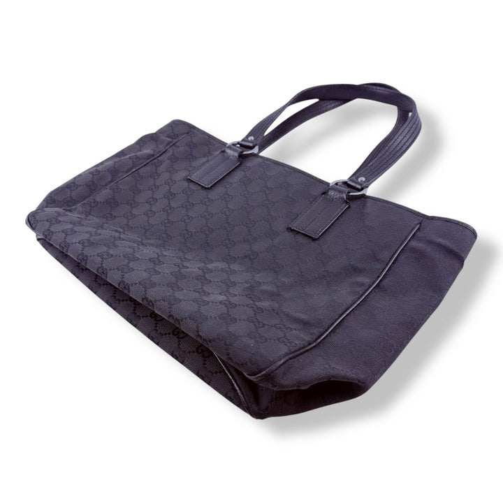 Gucci Black Monogram Canvas GG Tote Handbag - Lux Central