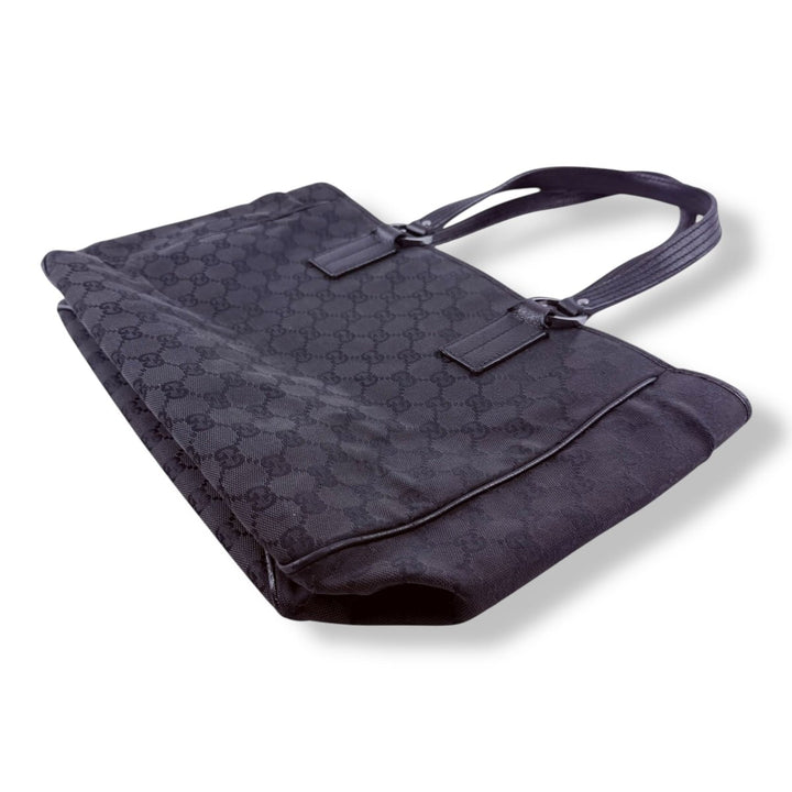 Gucci Black Monogram Canvas GG Tote Handbag - Lux Central