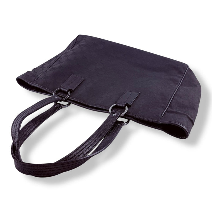 Gucci Black Monogram Canvas GG Tote Handbag - Lux Central