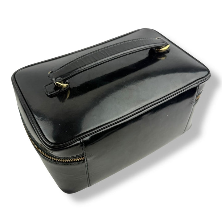 Gucci Black Patent Bamboo Vanity Bag - Lux Central