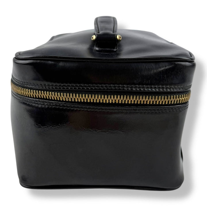 Gucci Black Patent Bamboo Vanity Bag - Lux Central