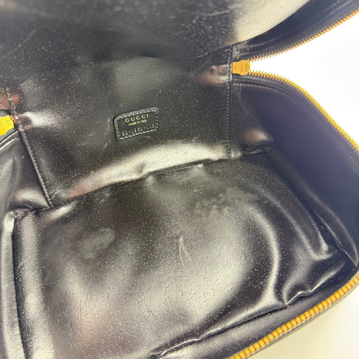 Gucci Black Patent Bamboo Vanity Bag - Lux Central