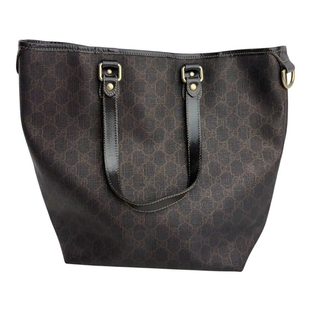 Gucci Brown Monogram Canvas Tote Handbag - Lux Central