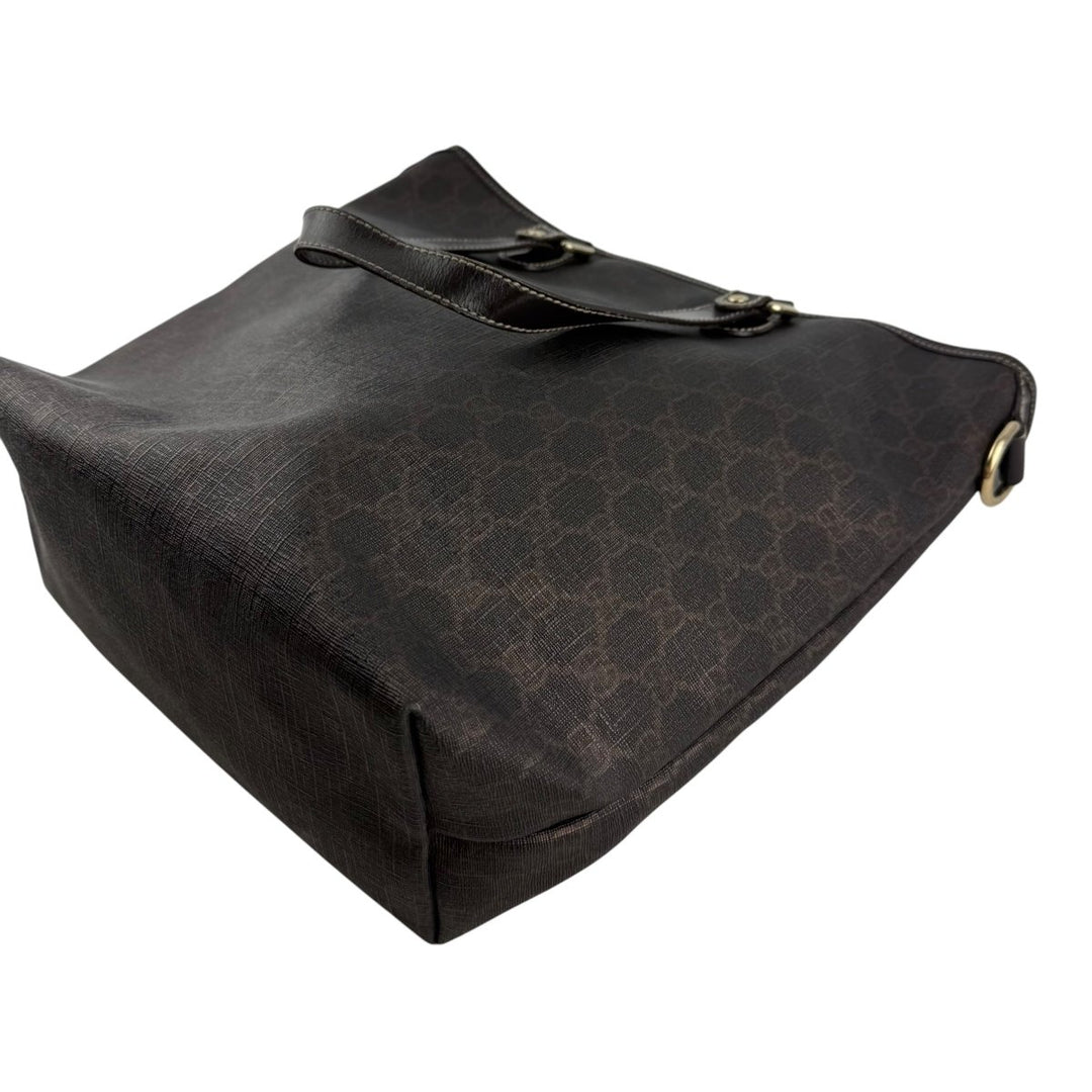 Gucci Brown Monogram Canvas Tote Handbag - Lux Central