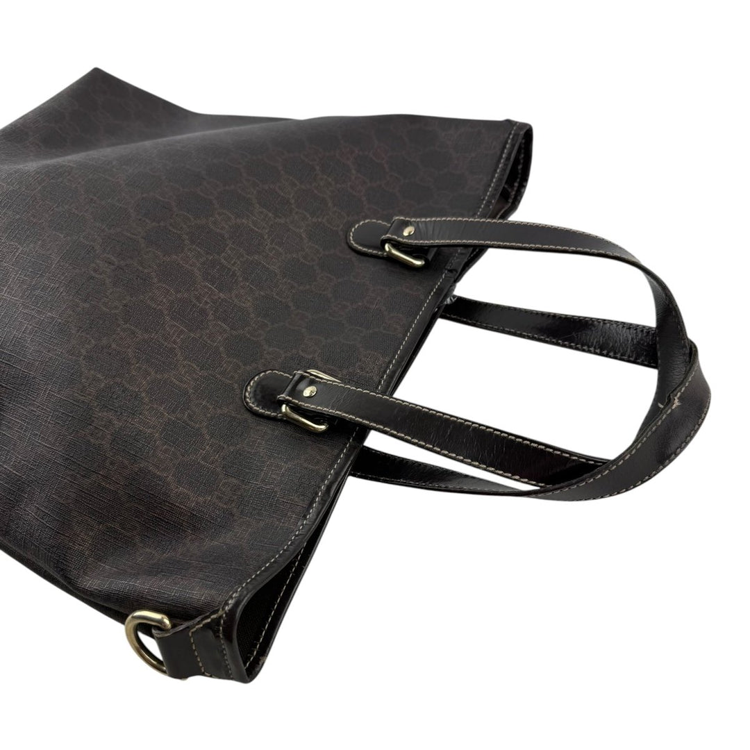 Gucci Brown Monogram Canvas Tote Handbag - Lux Central