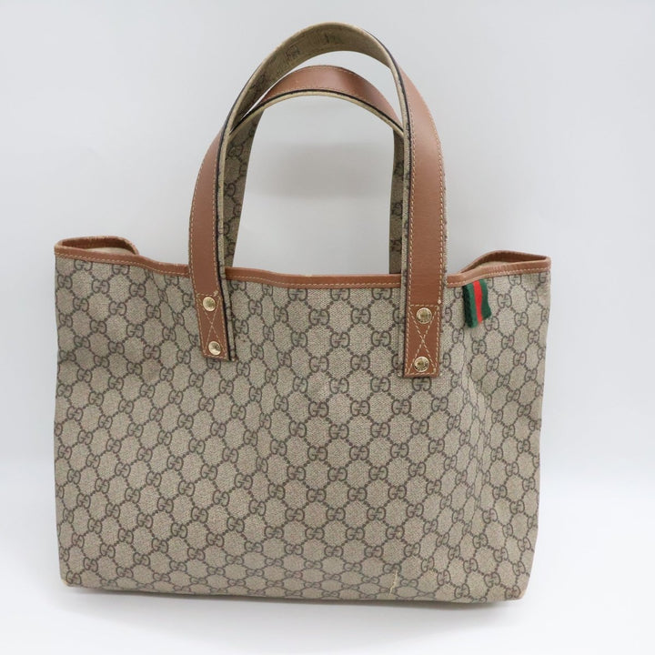 Gucci Canvas Beige\Brown Tote Handbag - Lux Central