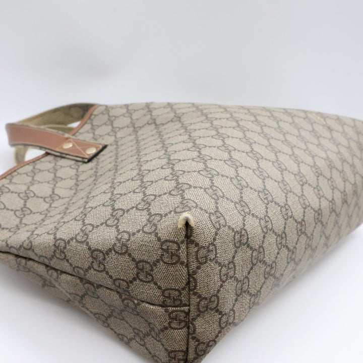Gucci Canvas Beige\Brown Tote Handbag - Lux Central