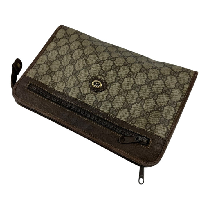 Gucci Canvas GG Monogram Beige Clutch Pouch Bag - Lux Central