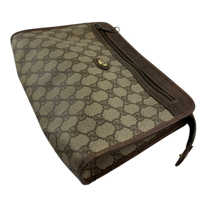 Gucci Canvas GG Monogram Beige Clutch Pouch Bag - Lux Central