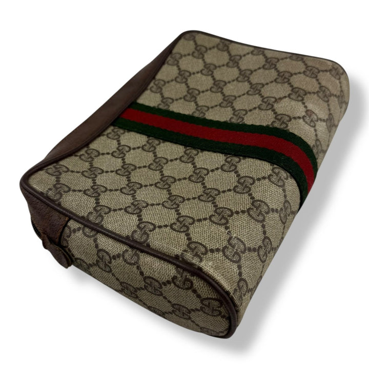 Gucci Canvas GG Monogram Beige Clutch Pouch Bag - Lux Central