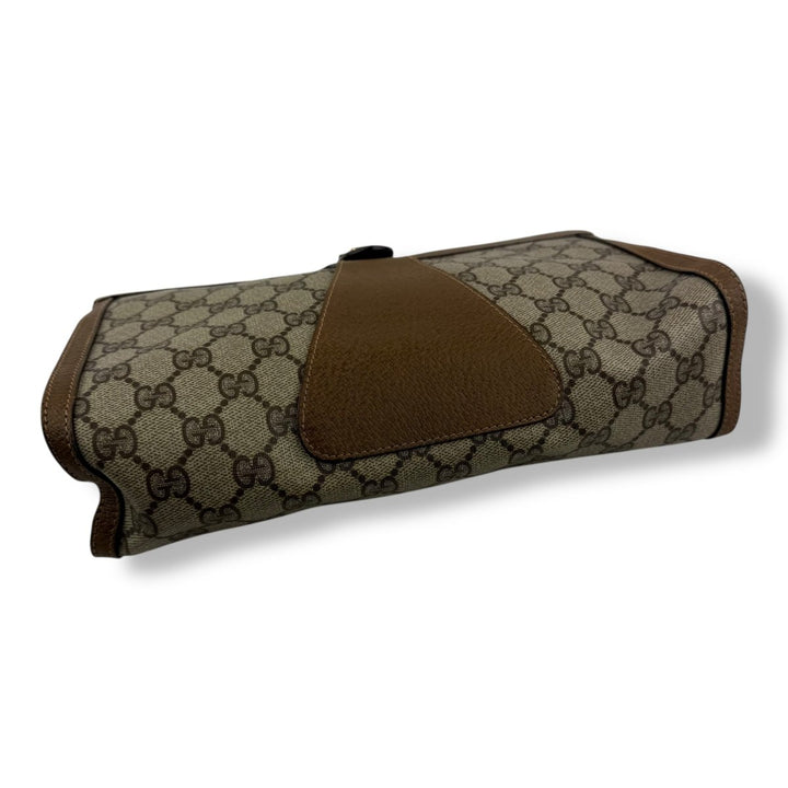 Gucci Canvas GG Monogram Beige Clutch Pouch Bag - Lux Central
