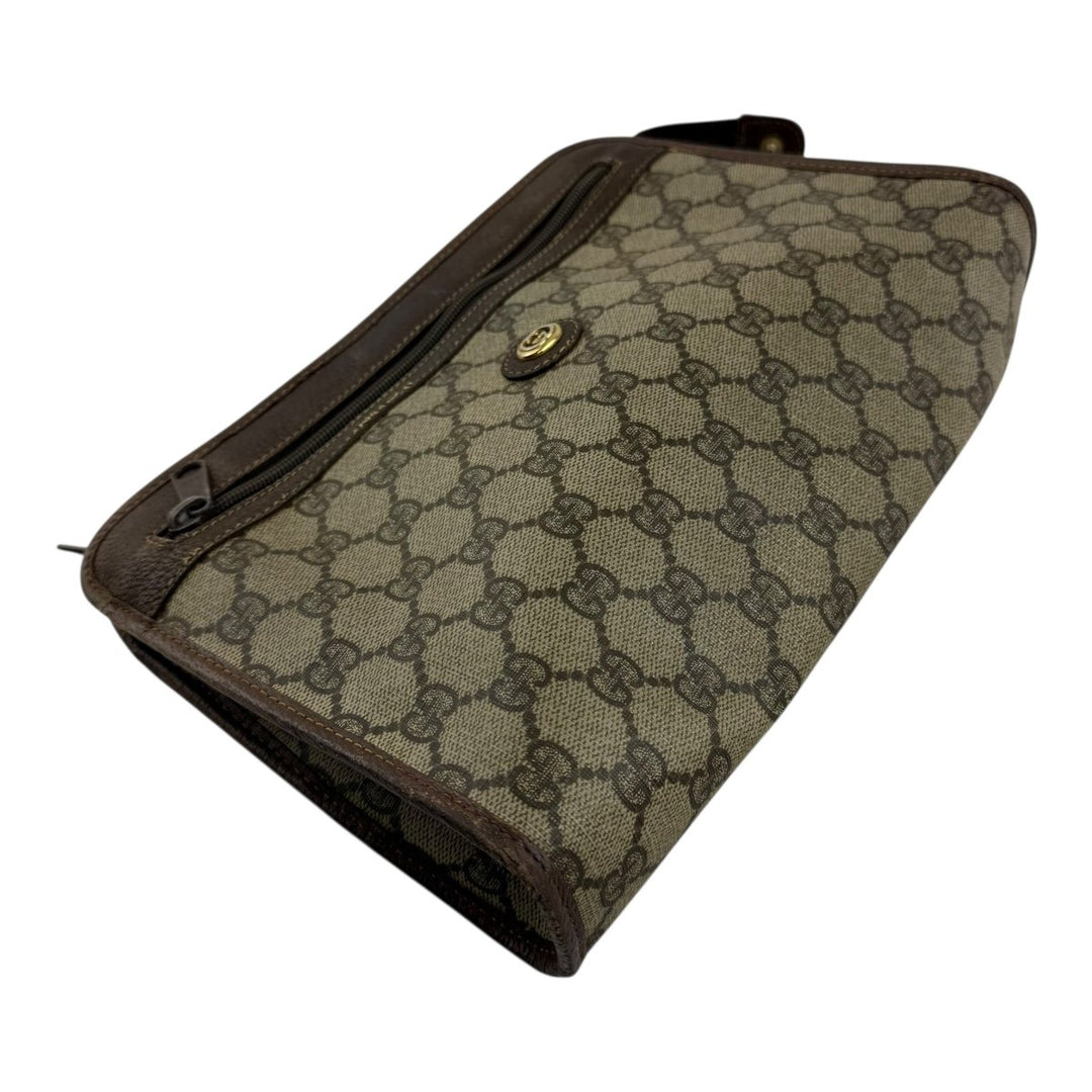 Gucci Canvas GG Monogram Beige Clutch Pouch Bag - Lux Central