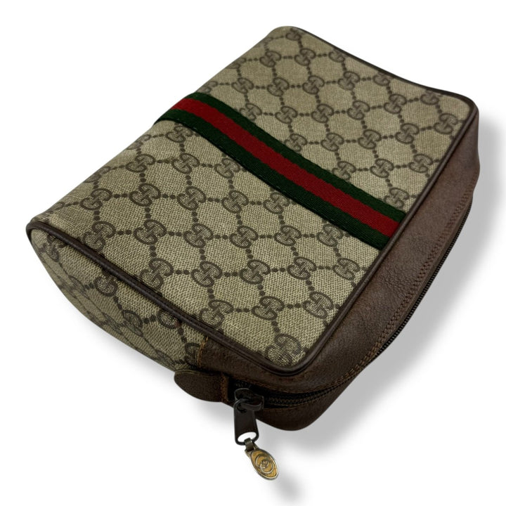 Gucci Canvas GG Monogram Beige Clutch Pouch Bag - Lux Central