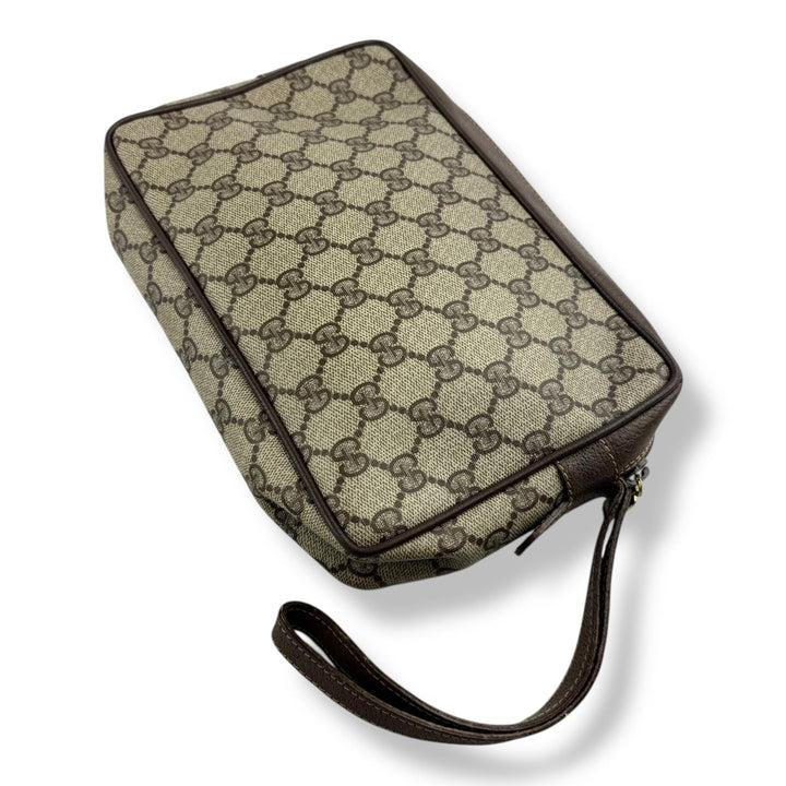 Gucci Canvas GG Monogram Beige Clutch Pouch Bag - Lux Central