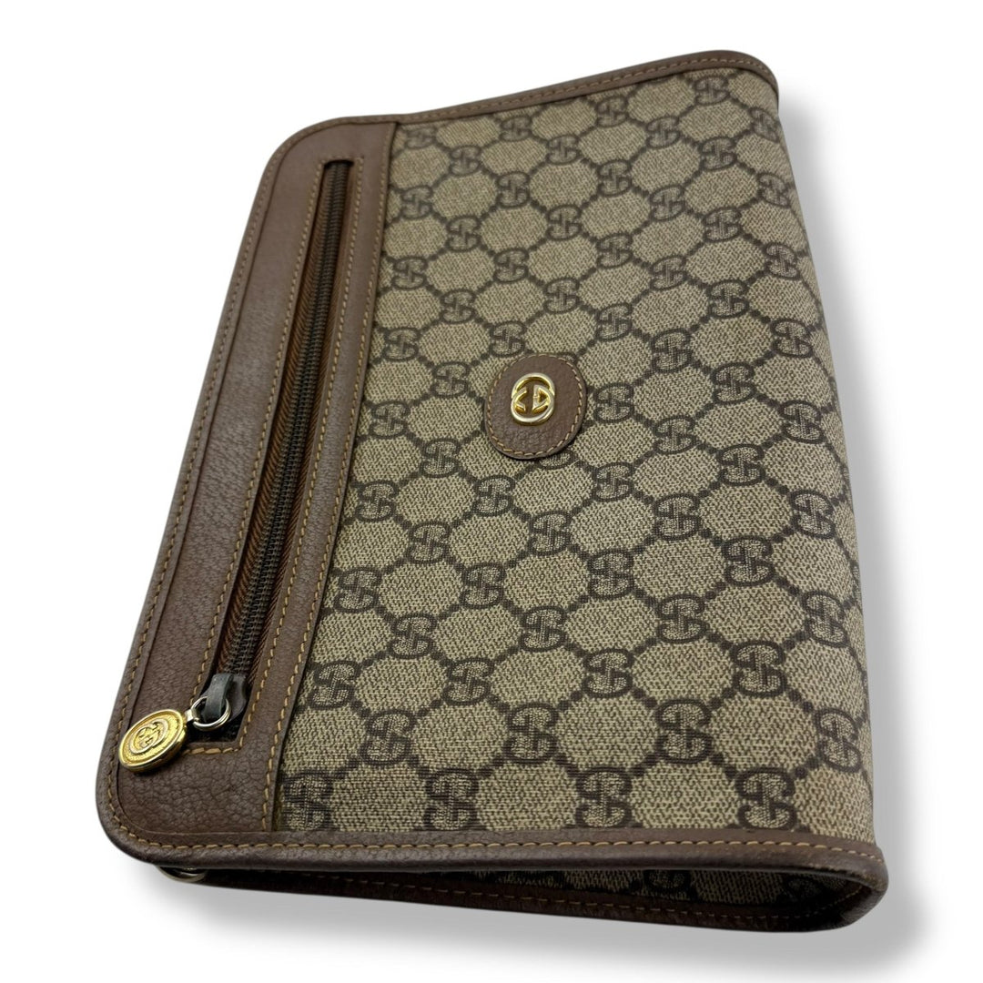 Gucci Canvas GG Monogram Beige Clutch Pouch Bag - Lux Central