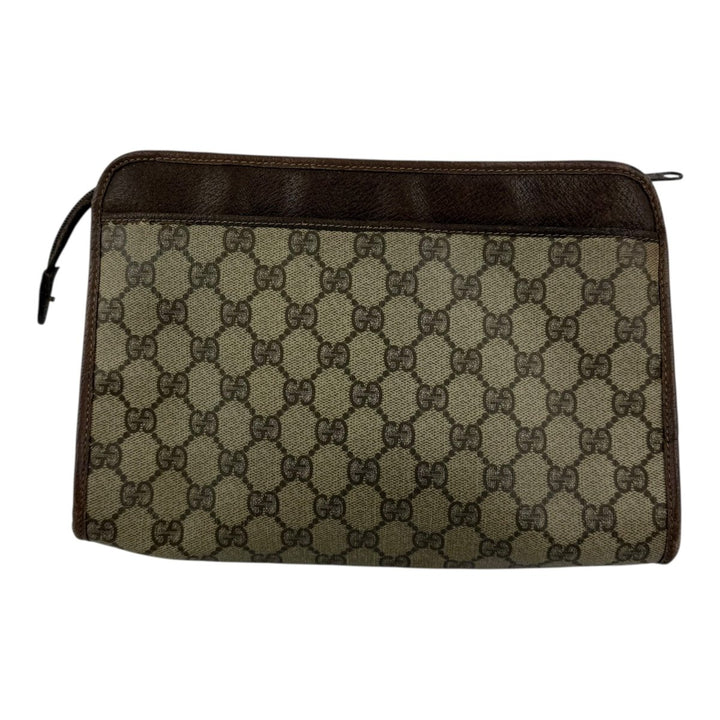 Gucci Canvas GG Monogram Beige Clutch Pouch Bag - Lux Central