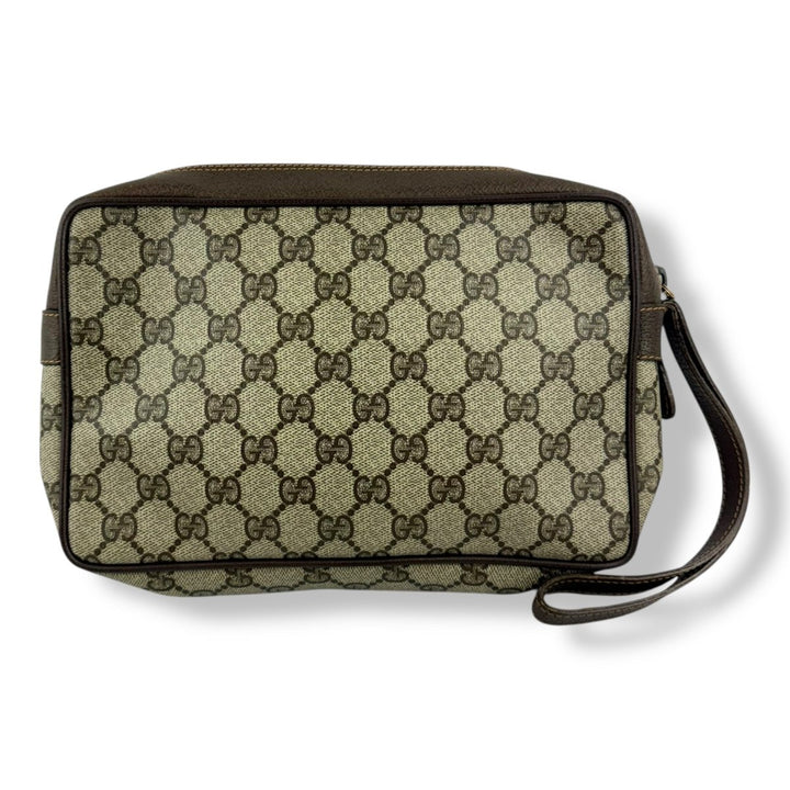 Gucci Canvas GG Monogram Beige Clutch Pouch Bag - Lux Central