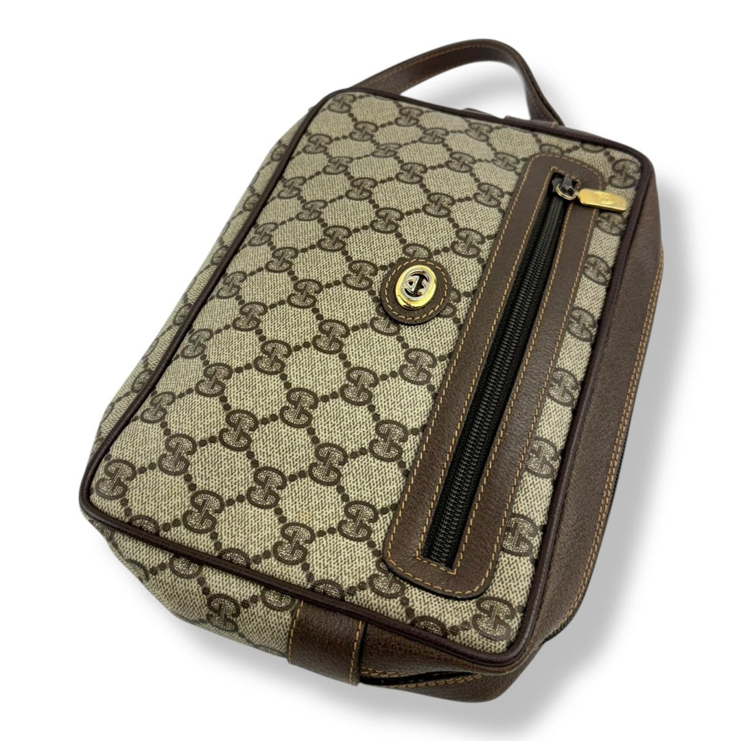 Gucci Canvas GG Monogram Beige Clutch Pouch Bag - Lux Central