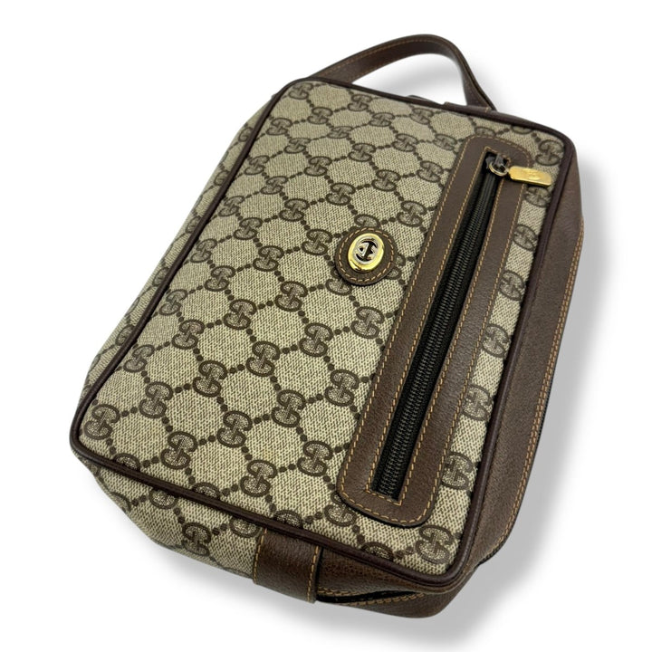 Gucci Canvas GG Monogram Beige Clutch Pouch Bag - Lux Central