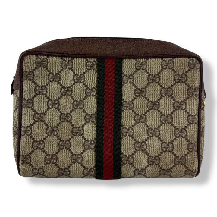 Gucci Canvas GG Monogram Beige Clutch Pouch Bag - Lux Central