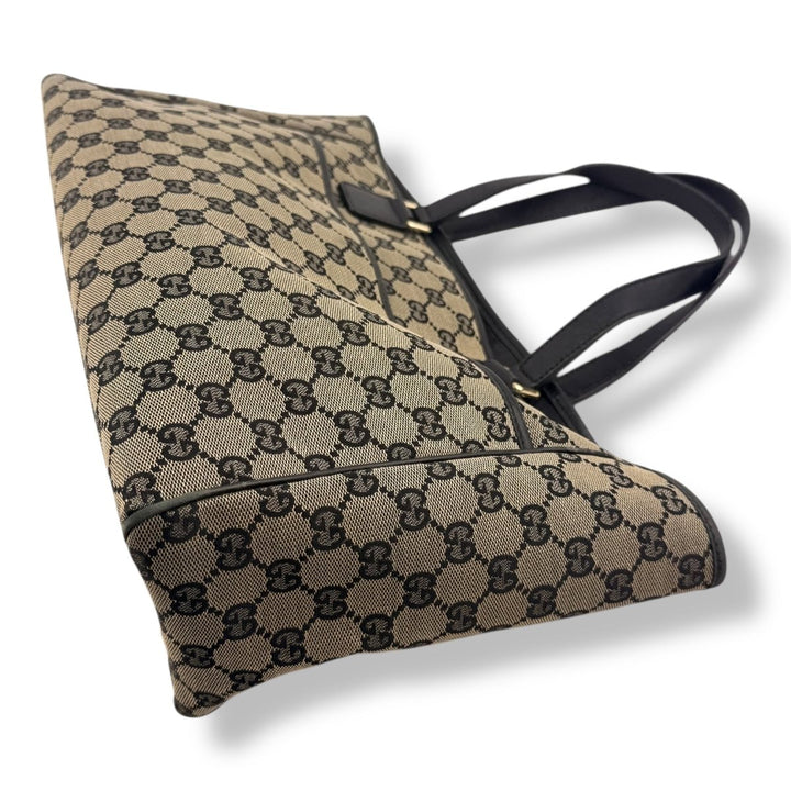 Gucci Canvas GG Monogram Beige/Black Tote Bag - Lux Central