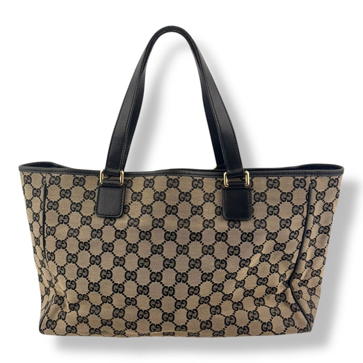 Gucci Canvas GG Monogram Beige/Black Tote Bag - Lux Central