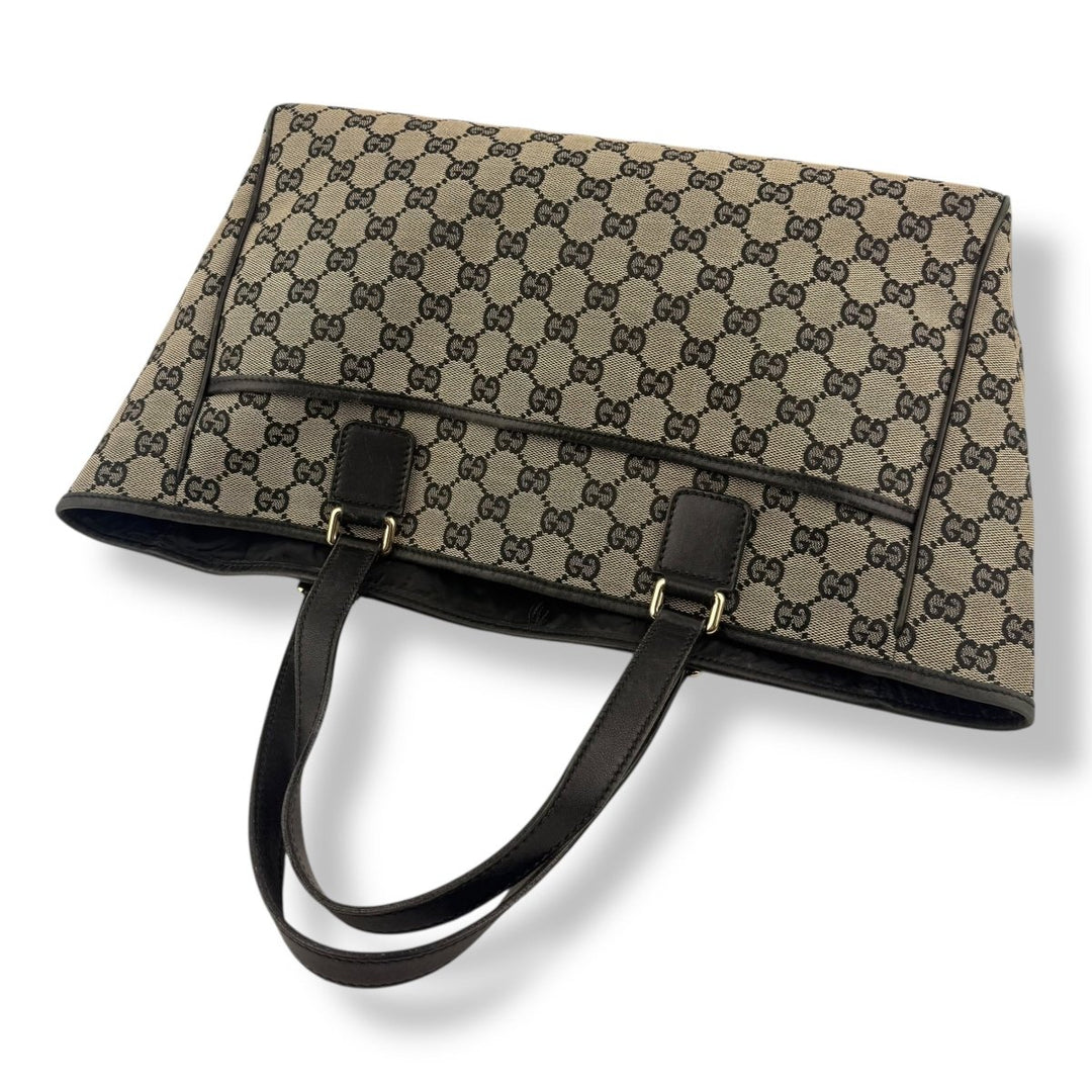 Gucci Canvas GG Monogram Beige/Black Tote Bag - Lux Central