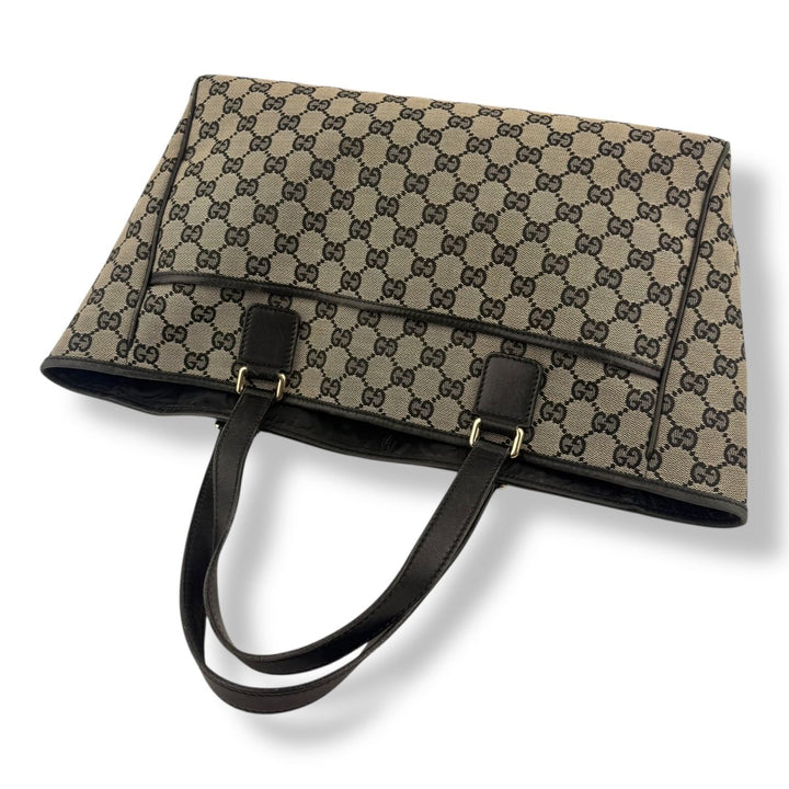 Gucci Canvas GG Monogram Beige/Black Tote Bag - Lux Central