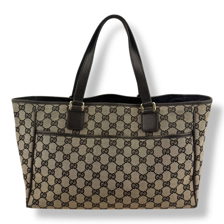 Gucci Canvas GG Monogram Beige/Black Tote Bag - Lux Central