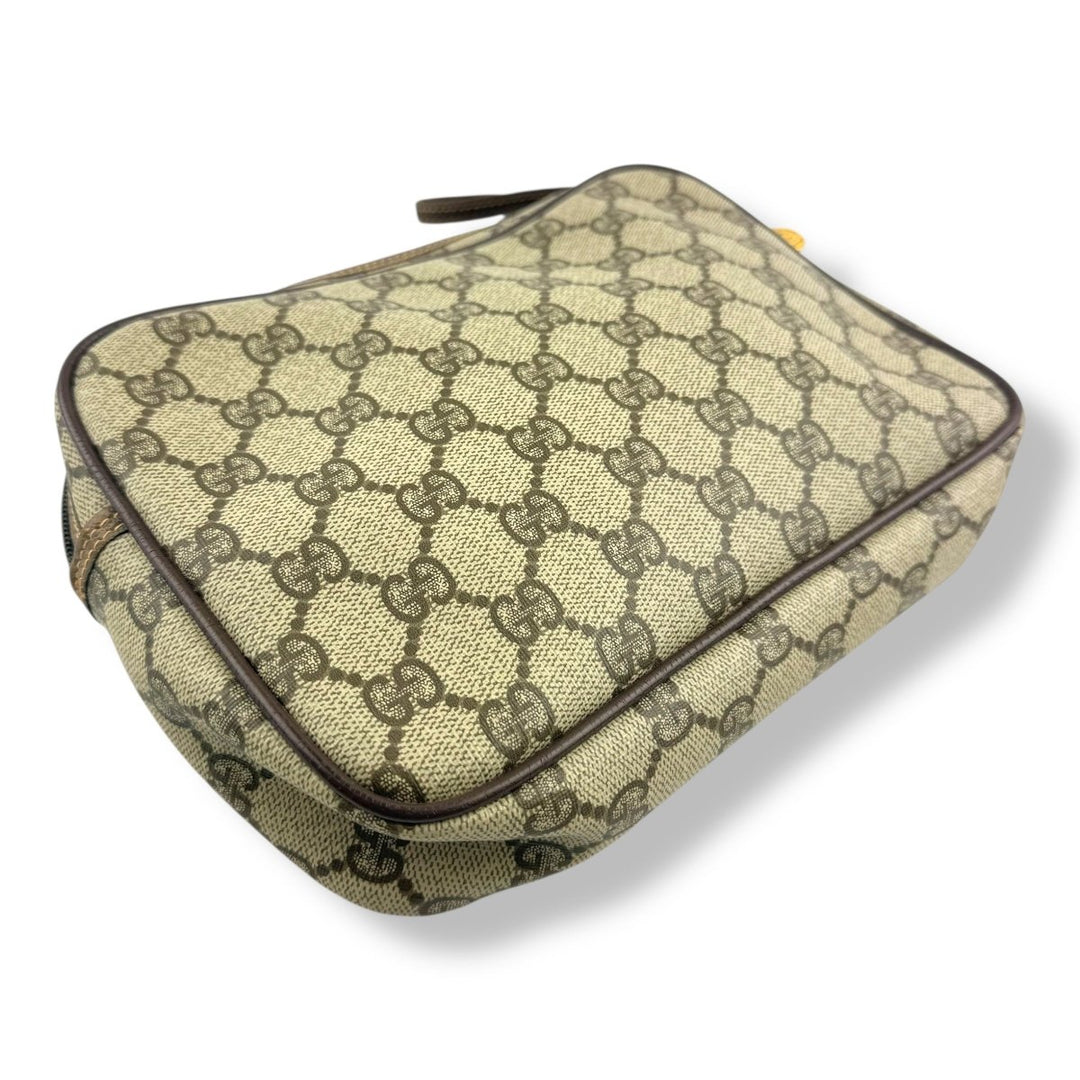 Gucci Canvas GG Supreme Beige Clutch Pouch Bag - Lux Central