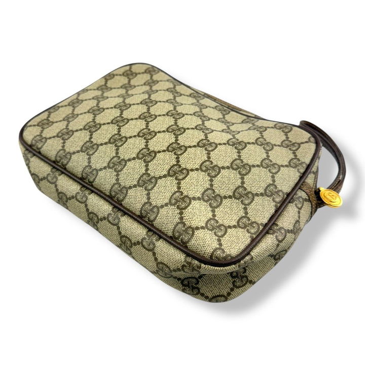 Gucci Canvas GG Supreme Beige Clutch Pouch Bag - Lux Central