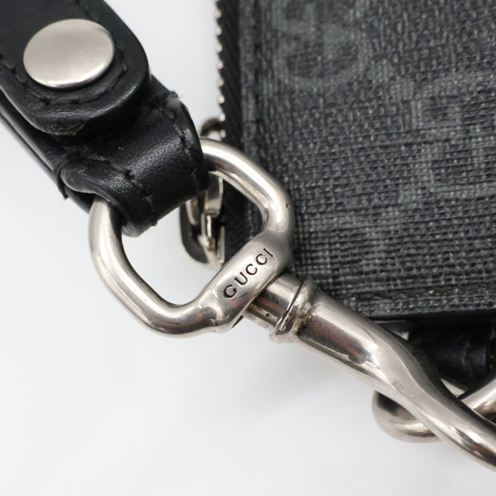 Gucci Canvas GG Supreme Black Snake Clutch Pouch Bag - Lux Central